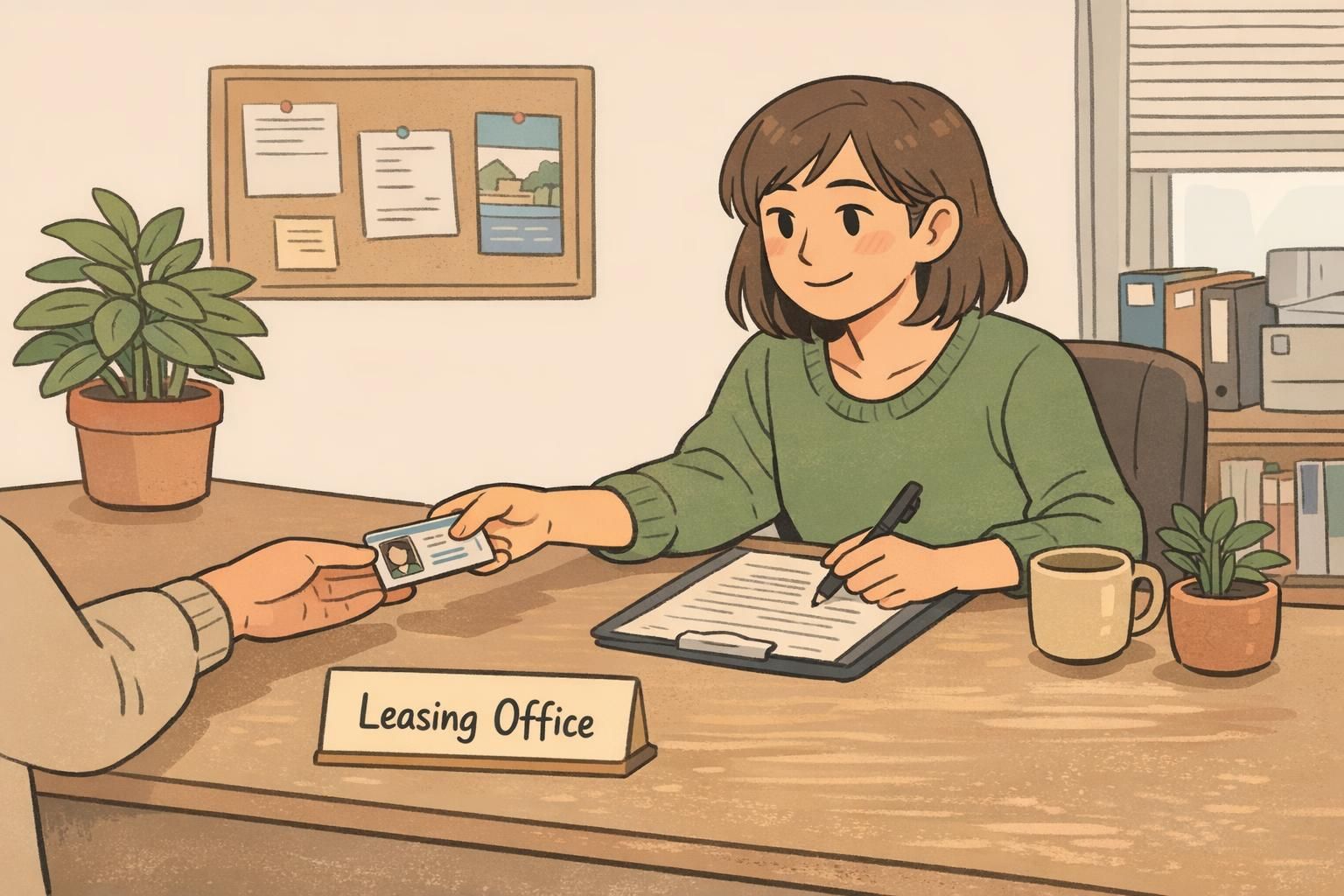 A person packs a travel bag at home with a service dog nearby while a smartphone screen displays a digital identification page for quick access and sharing.