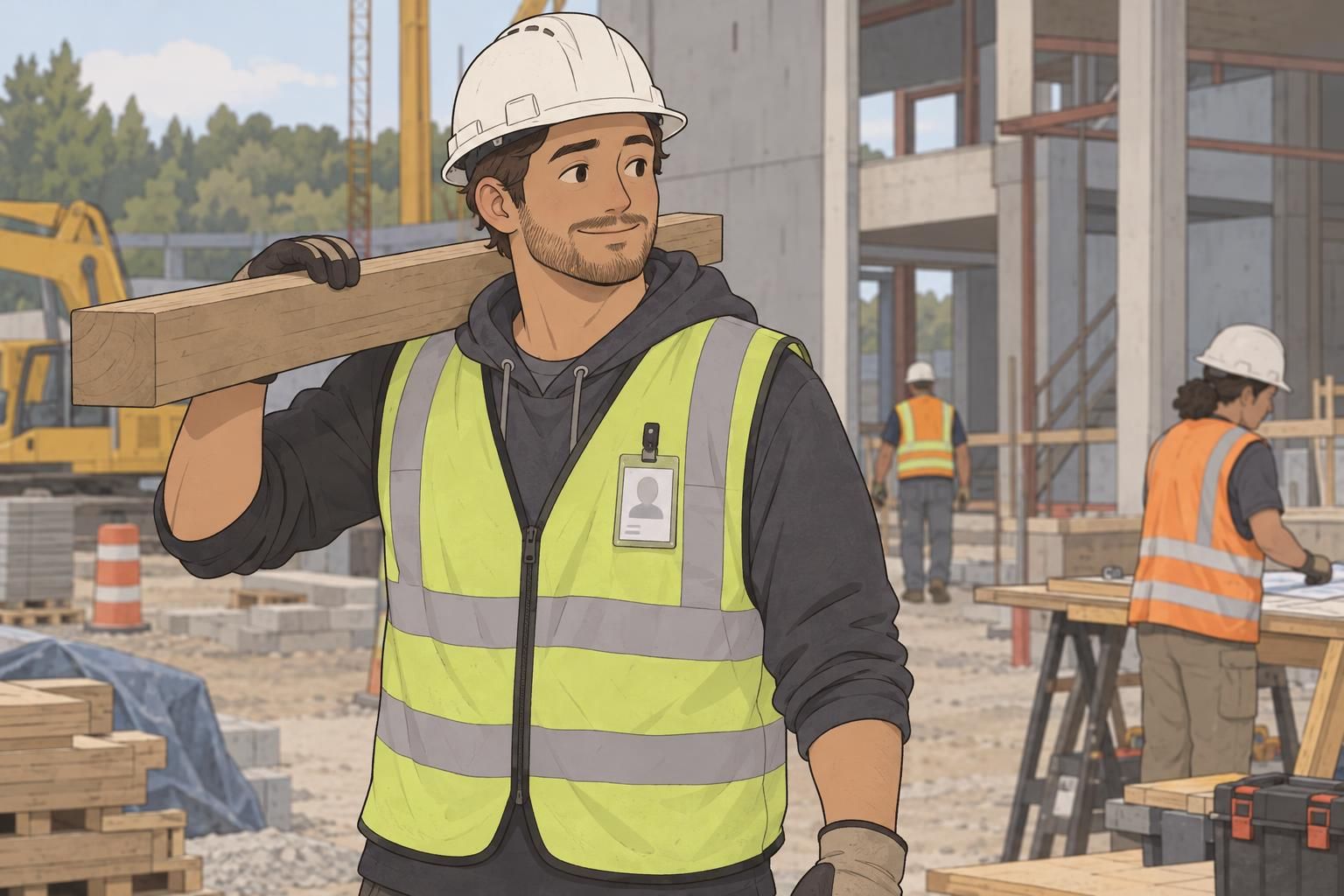 Construction site ID: PPE-Compatible Badge Options for Clear Visibility